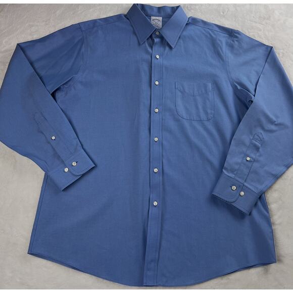 Brooks Brothers Men's Blue Button Down Shirt Size Large 16.5 - Picture 1 of 6